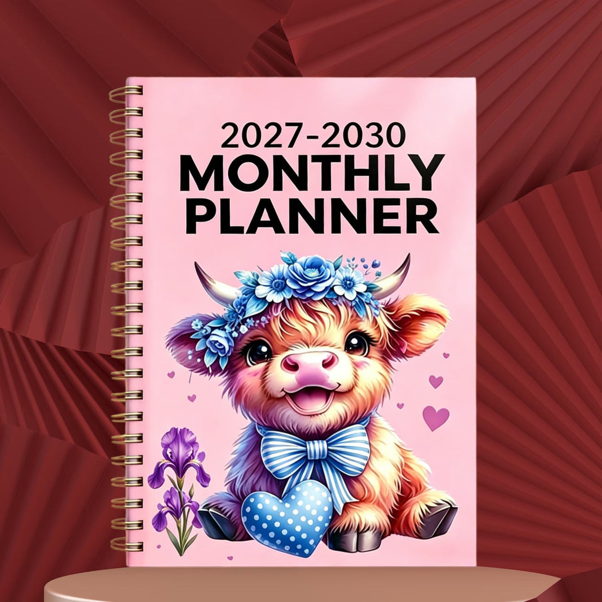 LIMITED-TIME 50% OFF! 2026–2030 Monthly Planner — Cute Highland Cow 5-Year Calendar, Large Monthly Blocks for Long-Term Planning