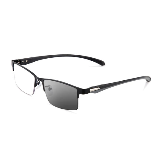 TITANIUM MULTI-FOCUS READING GLASSES PHOTOCHROMIC PROGRESSIVE DOUBLE LIGHT ANTI-BLUE LIGHT