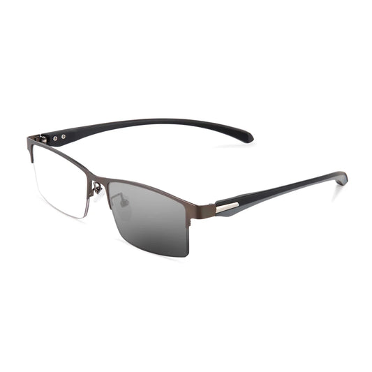 TITANIUM MULTI-FOCUS READING GLASSES PHOTOCHROMIC PROGRESSIVE DOUBLE LIGHT ANTI-BLUE LIGHT
