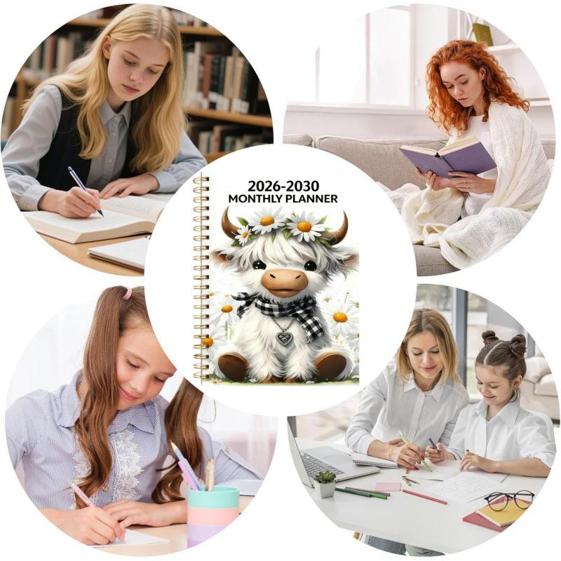 LIMITED-TIME 50% OFF!  2026–2030 Monthly Planner — Cute Highland Cow 5-Year Calendar, Large Monthly Blocks for Long-Term Planning