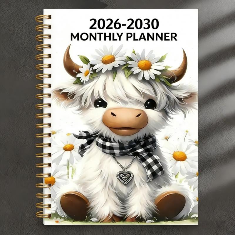 LIMITED-TIME 50% OFF!  2026–2030 Monthly Planner — Cute Highland Cow 5-Year Calendar, Large Monthly Blocks for Long-Term Planning